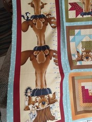 Growth Chart fabric panel “Build Each Other Up” printed cotton Woodland animals