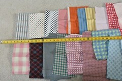 Lot, Striped & Gingham Cotton Pieces & Scraps, 3 Pound & 5 Oz, S123