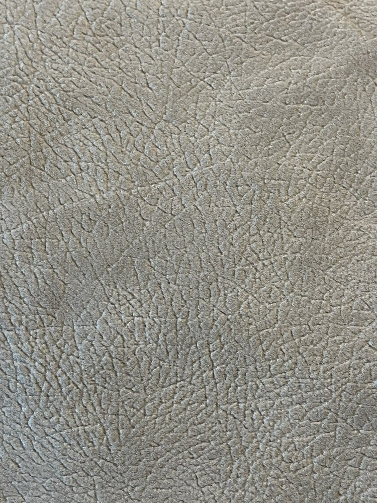 Beige Textured Faux Leather/Suede-Look Upholstery Fabric. Sold by the half yard.