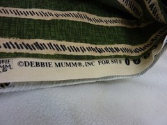 DEBBIE MUMM FOR SSI STRIPED GREEN FABRIC REMNANT 42”W X 190”L