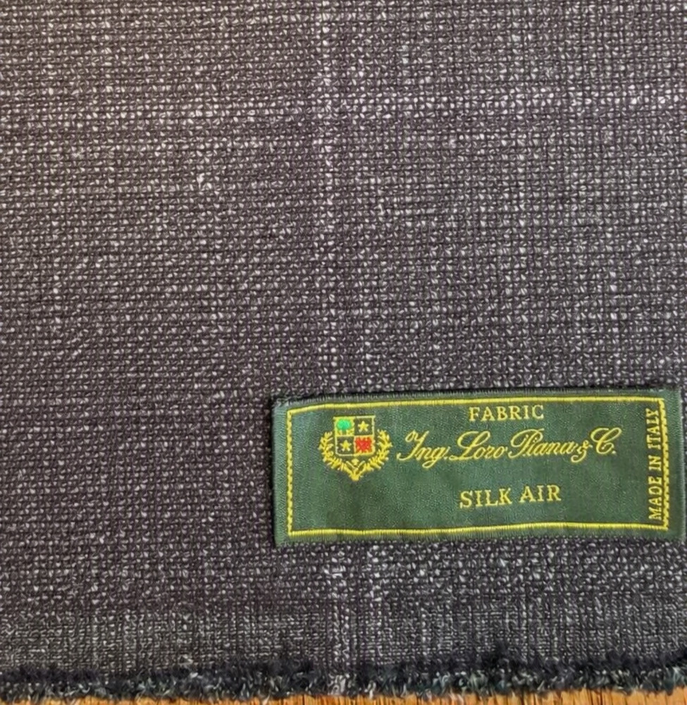 Loro Piana Silk Air Wool Silk Blend Fabric Green Check 2.0m/ 2.2yd Italy