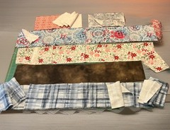 LOT Super Snuggle Flannel Fabric (Joanns) & 1 Brown Fleece Mostly 6.5”W Remnants