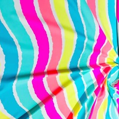 Spandex Rainbow Stripes Print 4-Way Stretch Fabric 60″wide Swimsuit By The Yard