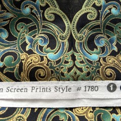 Paula Nadelstern Opulence Benartex Black Gold Turquoise Cotton Quilting Fabric