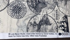 Novelty Ocean Maps by Lula Bijoux Studio for David Textiles BTFQ
