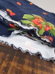Fabric Quilting Blue cherries lot of 2lbs 9oz