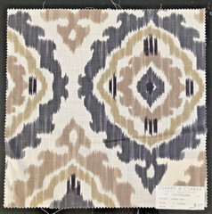 CLARKE & CLARKE Jasmine in Natural 16 7/8 x 17″ Cotton Ikat Fabric Sample pc 1