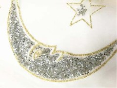 1YD Lace Fabric Illusion Star Moon Horse Silver Sequin Gold Glitter Tulle Fabric