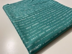 Teal Quilting Fabric Positive Sayings 78”