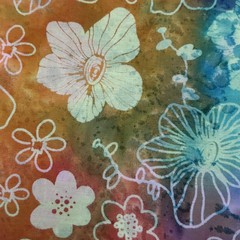 Multicolor Floral Batik Cotton Fabric 72×44 Quilt Craft Sewing Yardage