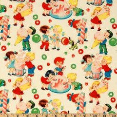 Michael Miller Retro Fabric- Candy Shop 100% Cotton- Machine Wash- Vintage Kids!