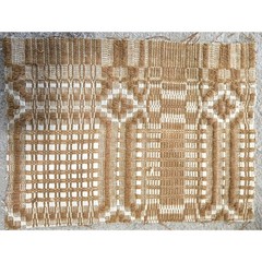 Antique Coverlet Piece Craft Warn Nutmeg Color Woven Fall Crafting