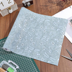 54 X 11.8 Inch Vintage PU Leather Butterfly Flower Embossed Rolls Floral Texture