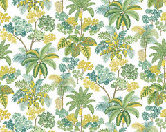OSBORNE & LITTLE CURTAIN FABRIC DESIGN Malabar 3.1 METRES GREEN INDOOR/OUTDOOR