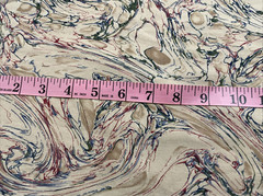 Vtg Cotton Fabric Marbled Red Green Blue Purple Beige 1 5/8 Yard x 44 inches