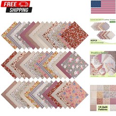 42Pcs Layer Cakes 10 Inch Squares for Quilting, Cotton Fabric Squares Pre-Cut…
