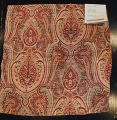 KRAVET Paisley in Red, Tan, Brown 17 3/4 x 18 1/2″ Woven Fabric Sample