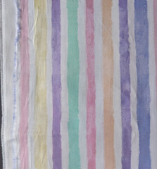 Vtg Joann’s Cotton Blend Muted Rainbow Stripe Fabric 72″ L x 45″ W Pc