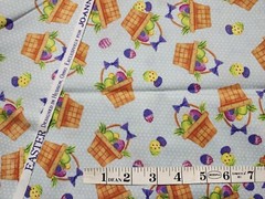Lot (2) 3 Yard Cuts EASTER BASKETS Dots L Blue DOTS Bright Yellow Cotton Fabric