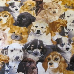 Cotton Fabric Packed Realistic Dogs Lab Beagles Dalmation All KInds BTYx44