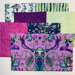 Stag and Thistle by Northcott 7 Fat Quarters Bundle Stag Birds Floral Cotton