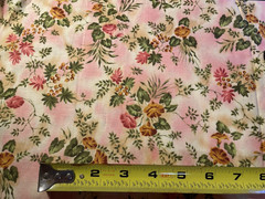 Beth Ann Bruske for David Textiles 100% Cotton Fabric Floral Pink & Cream 2 Yds