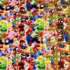 9×14 Tumbler Cotton Spandex Knit Fabric Cut – Watercolor Game Brothers Inspired
