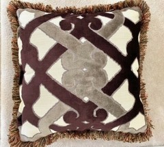 Pair of 20″ Custom Throw Pillows with Century Fabric & Trim