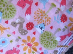 Baby Animals Woodland Pink Flannel Fabric 1 Yd x 40″ Plus Extra Fabric
