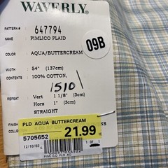 Waverly Vintage Pimlico Plaid Aqua/Buttercream 17” X 17”New