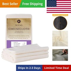 Cheesecloth, Grade 90, 72 Sq Feet, 100% Unbleached Cotton Fabric, Ultra Fine …