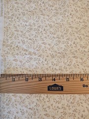 David Textiles, Tiny Leaves Branches, Cotton, Tan, Beige On Cream, 2 Yds