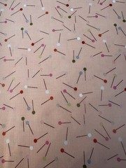 Moda cotton fabric make time Pins Sewing theme choice of size peach