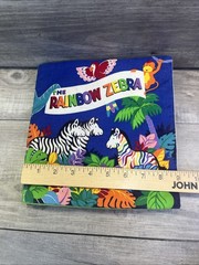 The Rainbow Zebra Book Fabric Cloth Baby Toddler Soft VINTAGE Colorful