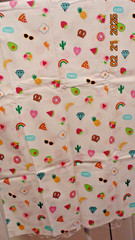 Pineapple Strawberry Rainbow Egg Pizza Pretzel Doughnut Cotton Fabric 35″L x42″W