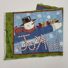 Let It Snow Deb Strain Moda Fabrics Snowman Panel 11.5″x44″ 3 Squares Christmas
