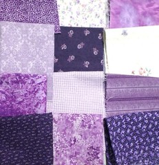 5 lb 3 oz Box of Assorted Fabric Scraps – Lavender to Dark Purple FSBTB117