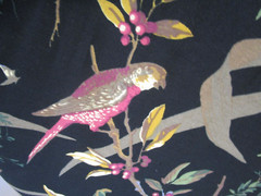 Vintage Thibaut Floral Birds floral Drapery Fabric 100% cotton 1999 NOS 56″ W