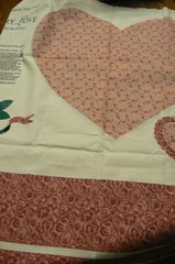 Fabric Panel COUNTRY LOVE Heart Pillow Ruffle Springs Industries Country Store