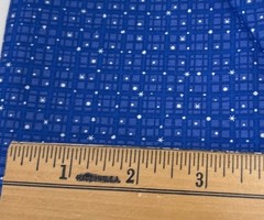 Blue Cotton Fabric Square Star & Grid Pattern 9″x44″ Sewing Quilting Crafting