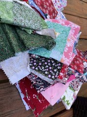 Over 3.5 Pounds of Cotton Fabric Quilting Cut Scraps Squares Remnants