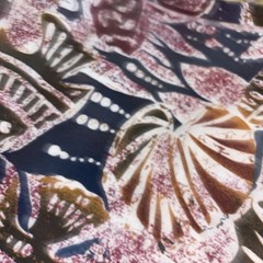 Stylized Marine Fish & Shell Hand Block Print Cotton Fabric – 1.8 Yards x 44″W