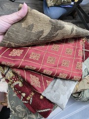 Upholstery Fabric Lot Remnant Scraps Rough Cut Pieces Sewing Quilt Crafts 6.5lbs