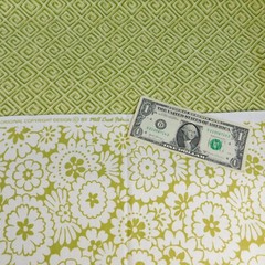 Green Decorator Fabric Mill Creek, Cotton Floral Geometric 2.33 Yards Decor NEW