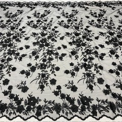 3D Floral Lace Fabric by Yard – Luxury Embroidered Bridal Mesh VT-35
