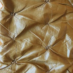 Vintage Luxury Home Decorating Fabric Ruched Copper Brown Shimmer w Blue 2.1 yds