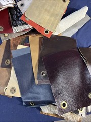 Large Quality Leather Sample Swatch Lot Craft Wallet Sheath Zebra Cobra Croc Etc
