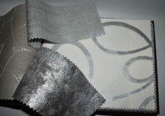 Big FABRIC SAMPLE BOOK Metallic Nuances SILVER STREAM ✳Sparkle✳ 53pcs LOT Fancy