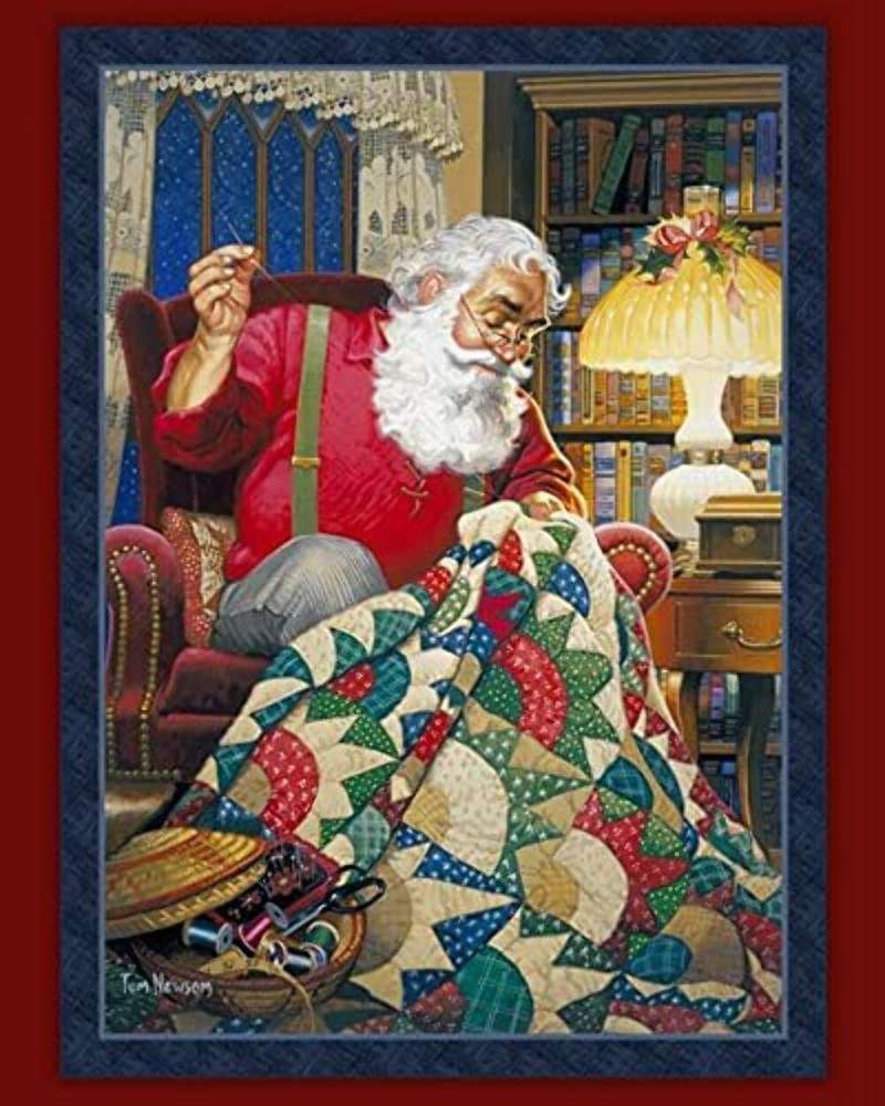 Quilting Santa Christmas – 36″ x 44″ Digital Panel