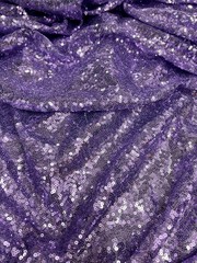 Leila LAVENDER Sequins on Mesh Fabric by the Yard – 10050